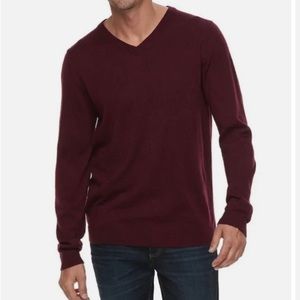 Old Navy Men’s V-Neck Burgundy / Maroon Sweater